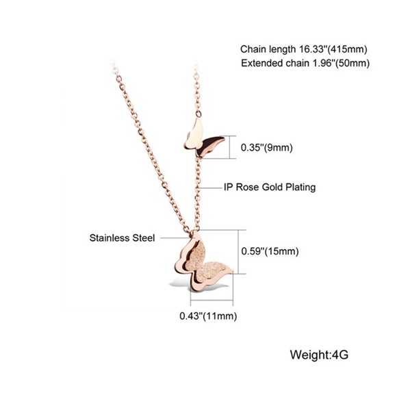 ❤️4 for $20 Sale❤️Rose Gold Butterfly necklace - Picture 3 of 5